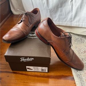 Florsheim Men's Cognac Brown Leather Lace-Up Oxfords